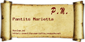 Pantits Marietta névjegykártya